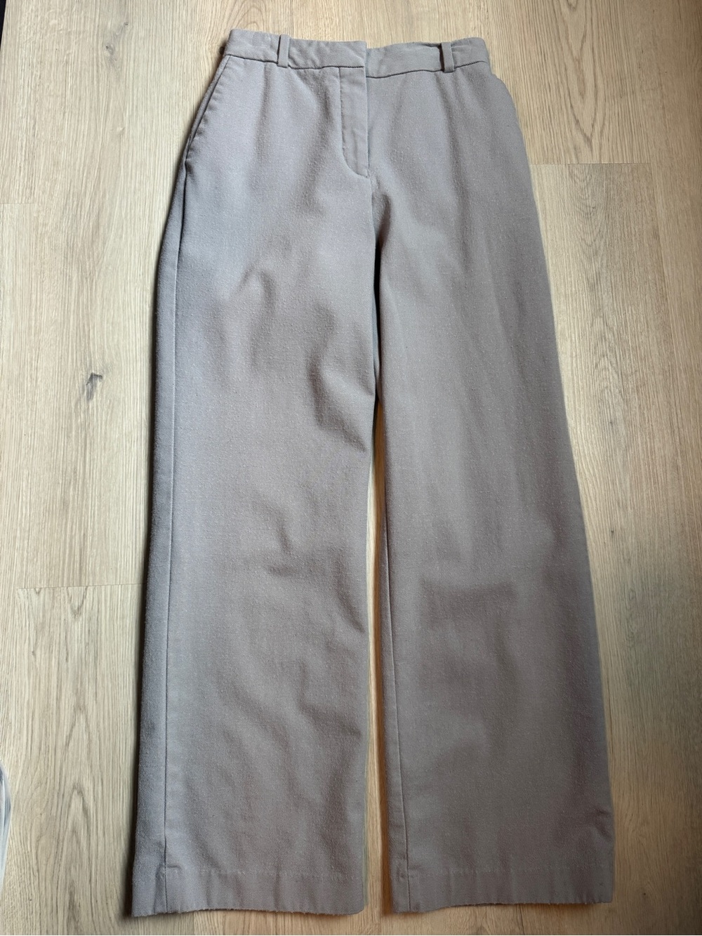 Aritzia Babaton Grey Wool Wide-Leg Trousers